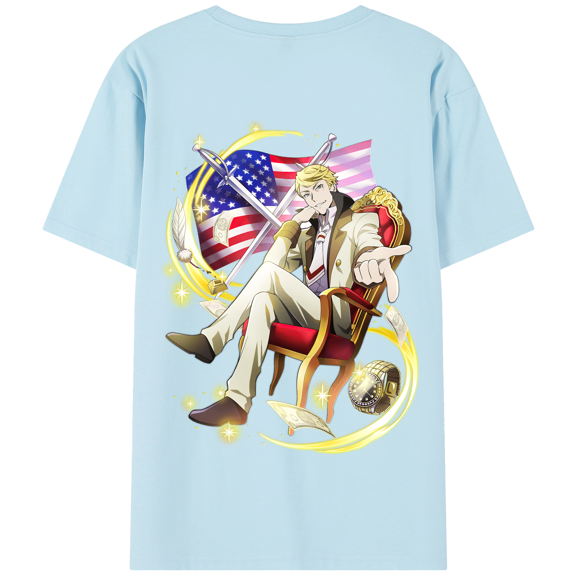 （画像用） 文豪ストレイドッグス Bungo Stray Dogs 綿100％半袖Tシャツ（背面プリント）